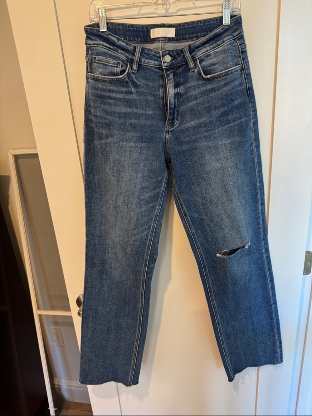 VERVET Blue Light Wash Denim Jeans with Mustard Top Accent - Picture 5 of 8